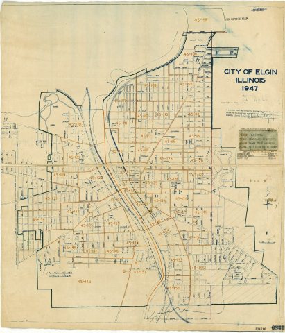 1950 Census Enumeration District Maps - Illinois (IL) - Kane County - Elgin - ED 45-106 to 156, 45-189