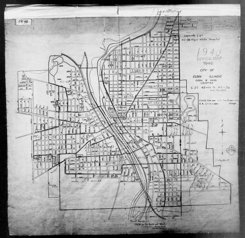 1940 Census Enumeration District Maps - Illinois - Kane County - Elgin - ED 45-66 - ED 45-90
