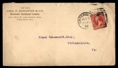 US 1892 Chicago IL houstton & Co. to Philadelphia PA Advertising Cover front