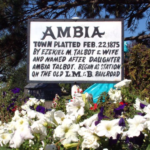 Ambia, Indiana sign