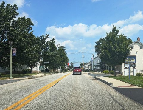 PA 39 eb at Linglestown Keystone marker, July 2025
