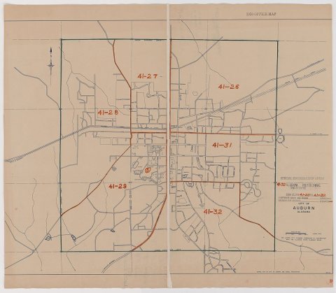 1950 Census Enumeration District Maps - Alabama - Lee County - Auburn - ED AL 41-26 to 32
