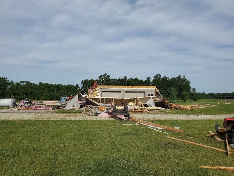 EF2 damage Bryant, Indiana 2021