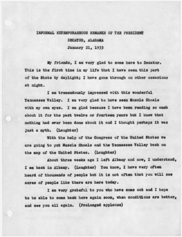 Extemporaneous remarks of the President in
