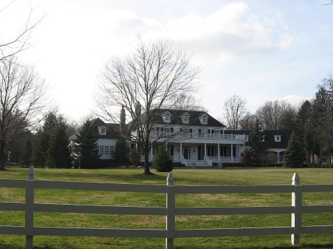 House and fence in