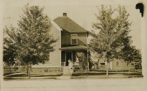 House at Michigan Street and Main Street, 1908 - LaCrosse, Indiana
