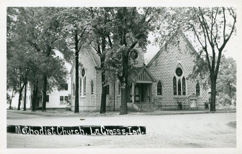 Methodist Church, circa 1935 - LaCrosse, Indiana