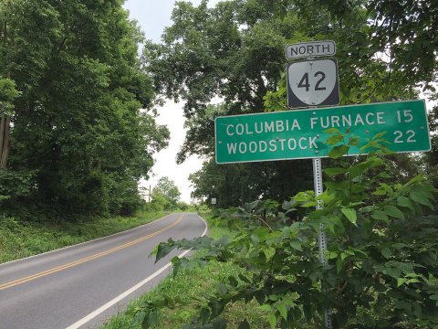 2016-07-19 11 03 43 View north along Virginia State Route 42 (Senedo Road) just north of Middle Road (Virginia State Se…