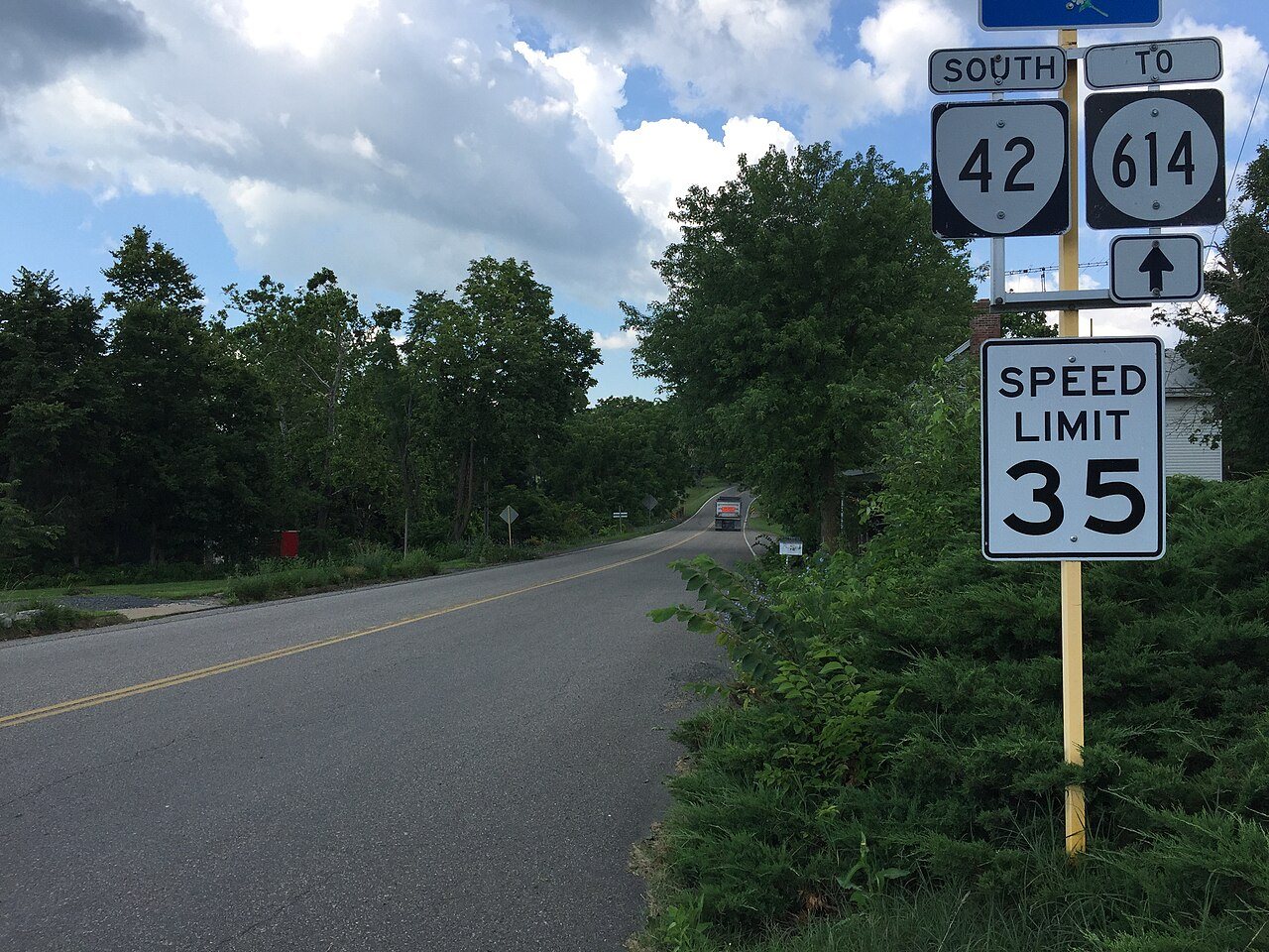 2016-07-19 10 54 16 View south along Virginia State Route 42 (Senedo Road) just south of Qucksburg Road (Virginia State…