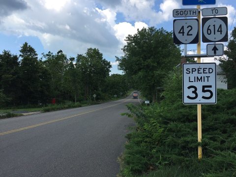 2016-07-19 10 54 16 View south along Virginia State Route 42 (Senedo Road) just south of Qucksburg Road (Virginia State…