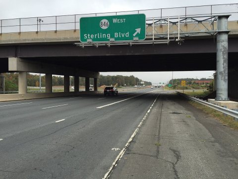2017-10-12 11 51 01 View north along Virginia State Route 28 (Sully Road) at the exit for Virginia State Secondary Rout…