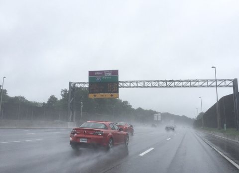 2016-07-04 15 51 16 View north along the inner loop of the Capital Beltway (Interstate 495) 1-4 mile south of the entra…