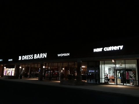 Greenbriar Shopping Center Dress Barn at night