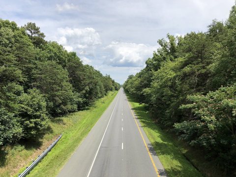 2019-06-25 14 12 22 View east along the westbound lanes of Interstate 64 from the overpass for Virginia State Route 744…