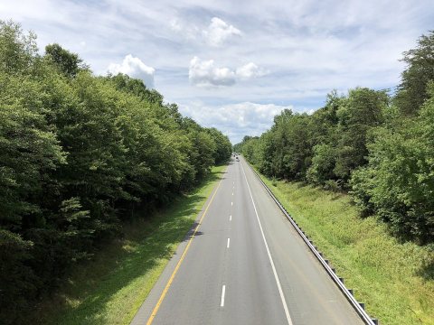 2019-06-25 14 10 51 View west along the westbound lanes of Interstate 64 from the overpass for Virginia State Route 744…