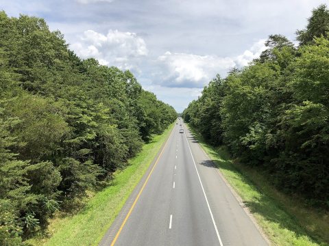 2019-06-25 14 11 41 View east along the eastbound lanes of Interstate 64 from the overpass for Virginia State Route 744…
