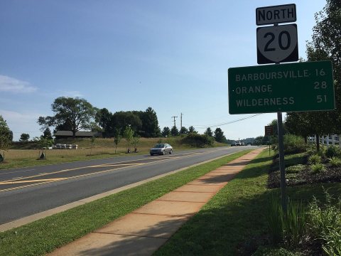 2016-06-27 09 21 35 View north along Virginia State Route 20 (Stony Point Road) near Trailside Drive in