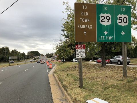 2019-10-06 16 32 38 View west along Virginia State Route 236 (Little River Turnpike) just east of Virginia State Route …
