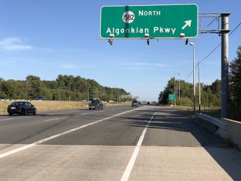 2019-09-20 17 02 54 View east along Virginia State Route 7 (Harry Byrd Highway) at the exit for Virginia State Route 15…