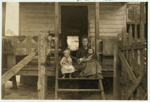 Mrs. L. Bosher, living in a rundown cotton mill village Matoaca, Va. Her husband has been a mill hand here for a long t…
