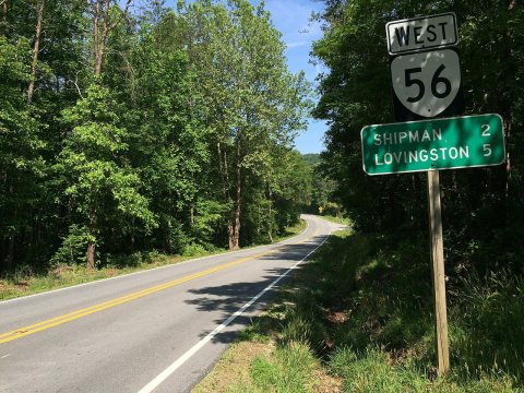 2016-05-27 10 34 30 View west along James River Road (Virginia State Route 56) just east of