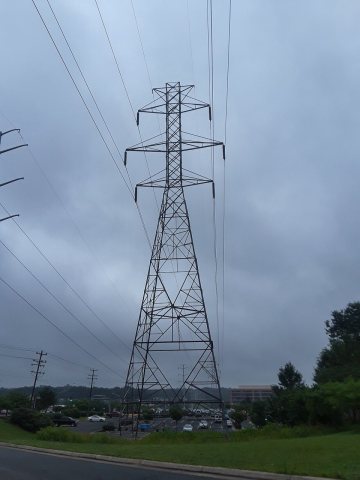 Power line cut on a gloomy day