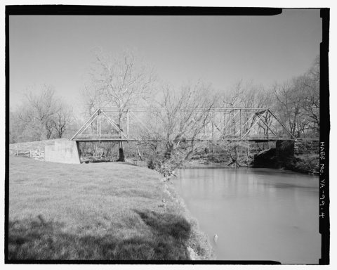 VIEW EAST OF WEST ELEVATION - Carpenter's Ford Bridge, State Route 775, over Middle River