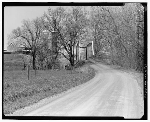 VIEW NORTH OF APPROACH FROM SOUTH - Carpenter's Ford Bridge, State Route 775, over Middle River