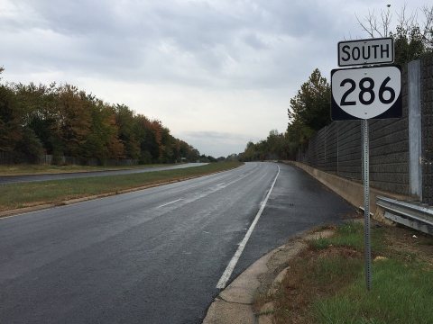 2016-10-27 13 15 49 View south along Virginia State Route 286 (Fairfax County Parkway) at Sugarland Road (Virginia Stat…