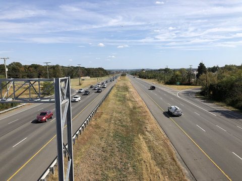 2019-09-27 14 35 27 View east along Virginia State Route 7 (Harry Byrd Highway) from the overpass for Virginia State Ro…