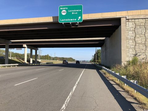 2019-09-20 16 46 18 View east along Virginia State Route 7 (Harry Byrd Highway) at the exit for Virginia State Route 24…
