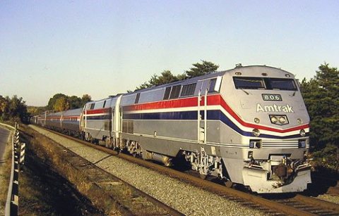Auto Train leaving Lorton, October 1993