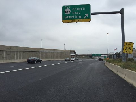2017-10-12 11 53 42 View north along Virginia State Route 28 (Sully Road) at the exit for Virginia State Secondary Rout…