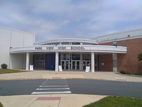 Park View High School main entrance May 2021