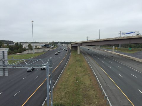 2017-10-13 12 03 36 View south along Virginia State Route 28 (Sully Road) from Waxpool Road and Church Road (Virginia S…