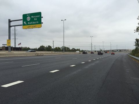 2017-10-12 11 52 49 View north along Virginia State Route 28 (Sully Road) at the exit for Virginia State Secondary Rout…