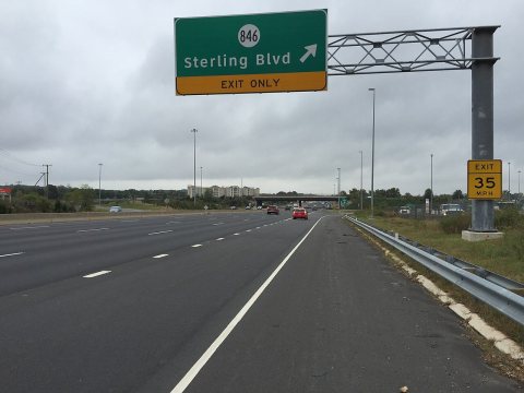 2017-10-12 12 44 56 View south along Virginia State Route 28 (Sully Road) at the exit for Virginia State Secondary Rout…