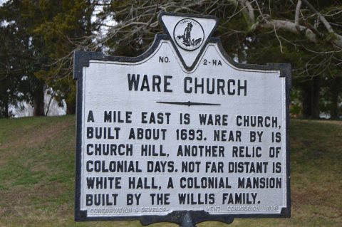 Ware Church historical marker