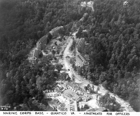 Aerial Photograph of the Apartments for Officers at the Marine Corps Base in Quantico, Virginia