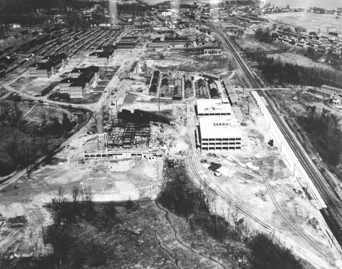Aerial Photograph Showing Industrial and Barrack Areas at the Marine Barracks in Quantico, Virginia