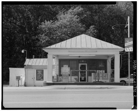 Front (north) elevation, looking south. - Short Pump Shell Gas Station, 11441 West Broad Street