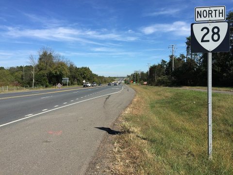 2016-10-11 14 04 29 View north along Virginia State Route 28 (Nokesville Road) at Chapel Springs Road in Linton Hall, P…