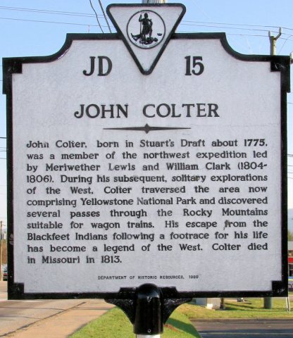 John Colter historical marker