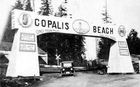 Sign advertising Copalis Beach, Washington, 1924