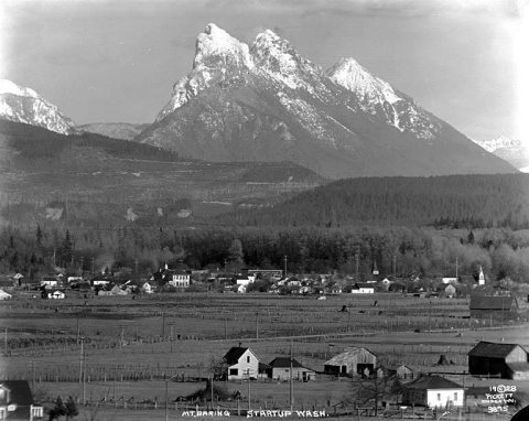 Panorama of Startup with Mt. Baring in the background, 1928