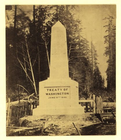 Boundary monument at Point Roberts - Treaty of Washington June 15th 1846