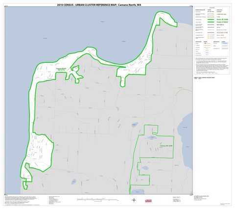 2010 Census Urban Cluster Reference Map for Camano North, Washington