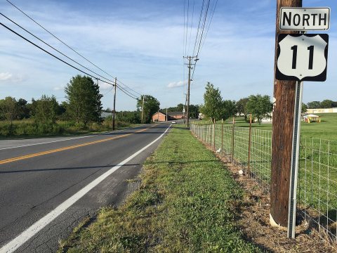 2016-08-24 18 04 41 View north along U.S. Route 11 (Winchester Avenue) at Sader Drive in