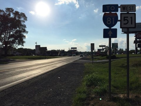 2016-08-24 18 00 30 View west along West Virginia State Route 51 (Gerrardstown Road) at U.S. Route 11 (Winchester Avenu…