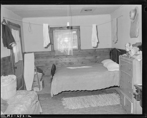 Bedroom in home of Ben Baker, miner, living in company housing project. Union Pacific Coal Company, Reliance Mine... - …